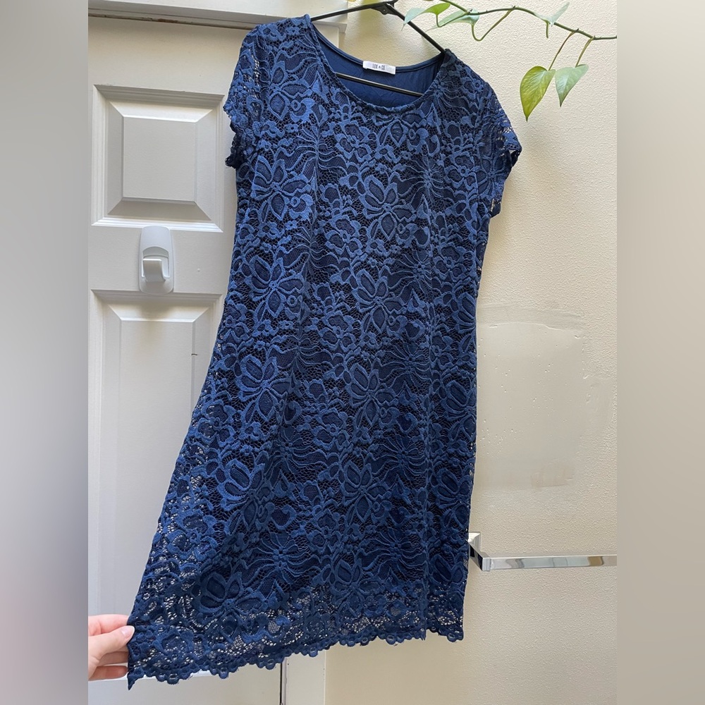 Lux & Co Navy Lace Dress